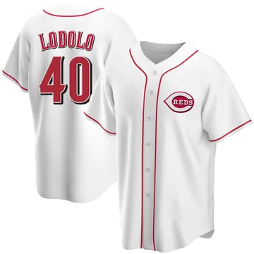 Nick Lodolo Men's Cincinnati Reds Replica Home Jersey - White