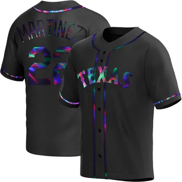 Nick Martinez Men's Texas Rangers Replica Alternate Jersey - Black Holographic