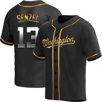 Nick Senzel Men's Washington Nationals Replica Alternate Jersey - Black Golden