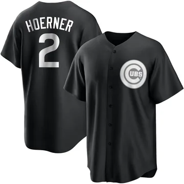 Nico Hoerner Men's Chicago Cubs Replica Jersey - Black/White