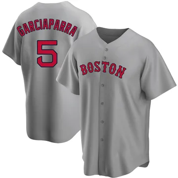 Nomar Garciaparra Men's Boston Red Sox Replica Road Jersey - Gray