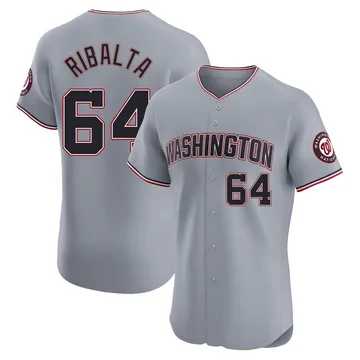 Orlando Ribalta Men's Washington Nationals Elite Road Jersey - Gray