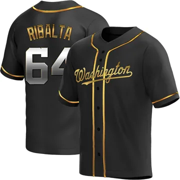 Orlando Ribalta Men's Washington Nationals Replica Alternate Jersey - Black Golden