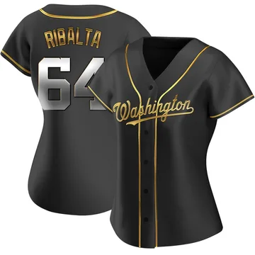 Orlando Ribalta Women's Washington Nationals Replica Alternate Jersey - Black Golden