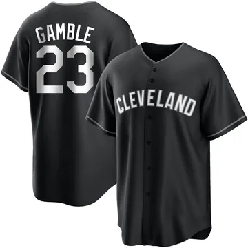 Oscar Gamble Men's Cleveland Guardians Replica Jersey - Black/White