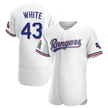 Owen White Men's Texas Rangers Authentic Home Jersey - White