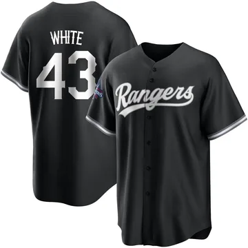 Owen White Men's Texas Rangers Replica Black 2023 World Series Champions Jersey - White