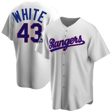 Owen White Men's Texas Rangers Replica Home Cooperstown Collection 2023 World Series Champions Jersey - White