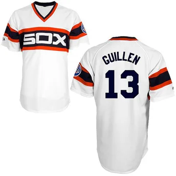 Ozzie Guillen Men's Chicago White Sox Authentic Throwback Jersey - White