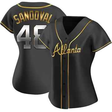 Pablo Sandoval Women's Atlanta Braves Replica Alternate Jersey - Black Golden