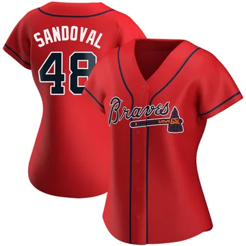 Pablo Sandoval Women's Atlanta Braves Replica Alternate Jersey - Red