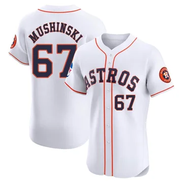 Parker Mushinski Men's Houston Astros Elite Home Patch Jersey - White