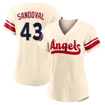 Patrick Sandoval Women's Los Angeles Angels Authentic 2022 City Connect Jersey - Cream