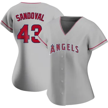 Patrick Sandoval Women's Los Angeles Angels Authentic Silver Road Jersey