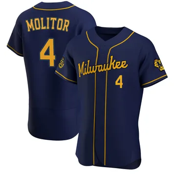 Paul Molitor Men's Milwaukee Brewers Authentic Alternate Jersey - Navy