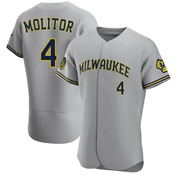 Paul Molitor Men's Milwaukee Brewers Authentic Road Jersey - Gray