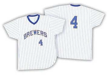 Paul Molitor Men's Milwaukee Brewers Authentic Strip Throwback Jersey - White/Blue