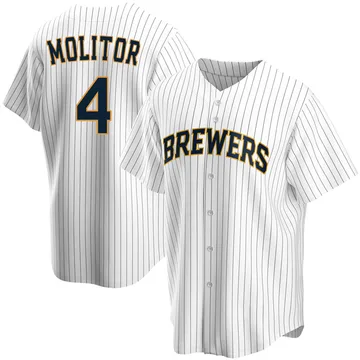 Paul Molitor Men's Milwaukee Brewers Replica Home Jersey - White