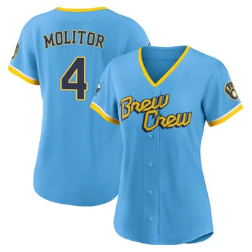 Paul Molitor Women's Milwaukee Brewers Authentic Powder 2022 City Connect Jersey - Blue