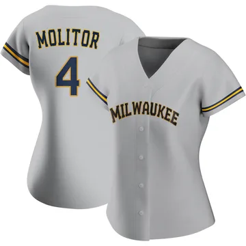 Paul Molitor Women's Milwaukee Brewers Authentic Road Jersey - Gray