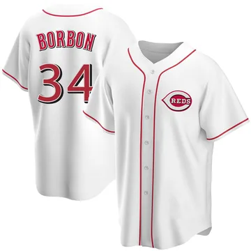 Pedro Borbon Men's Cincinnati Reds Replica Home Jersey - White