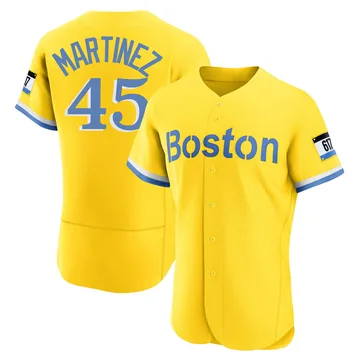 Pedro Martinez Men's Boston Red Sox Authentic Blue 2021 City Connect Jersey - Gold/Light