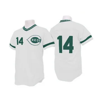 Pete Rose Men's Cincinnati Reds Authentic (Green Patch) Throwback Jersey - White