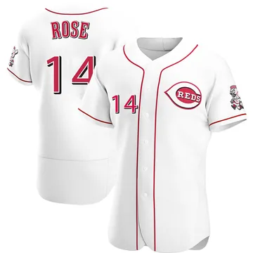 Pete Rose Men's Cincinnati Reds Authentic Home Jersey - White