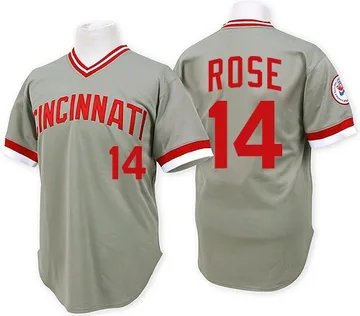 Pete Rose Men's Cincinnati Reds Authentic Throwback Jersey - Grey