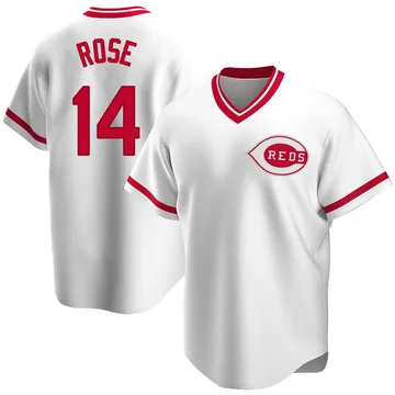 Pete Rose Men's Cincinnati Reds Replica Home Cooperstown Collection Jersey - White