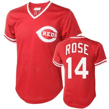 Pete Rose Men's Cincinnati Reds Replica Throwback Jersey - Red