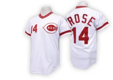 Pete Rose Men's Cincinnati Reds Replica Throwback Jersey - White