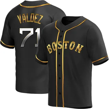 Phillips Valdez Men's Boston Red Sox Replica Alternate Jersey - Black Golden