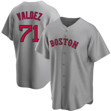 Phillips Valdez Men's Boston Red Sox Replica Road Jersey - Gray