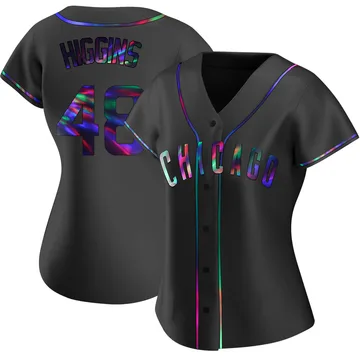 P.J. Higgins Women's Chicago Cubs Replica Alternate Jersey - Black Holographic