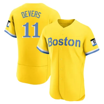 Rafael Devers Men's Boston Red Sox Authentic Blue 2021 City Connect Jersey - Gold/Light