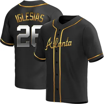 Raisel Iglesias Men's Atlanta Braves Replica Alternate Jersey - Black Golden