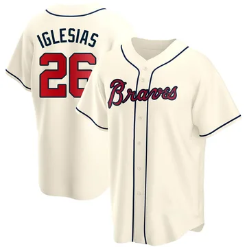 Raisel Iglesias Men's Atlanta Braves Replica Alternate Jersey - Cream