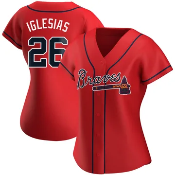 Raisel Iglesias Women's Atlanta Braves Authentic Alternate Jersey - Red