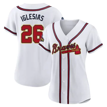 Raisel Iglesias Women's Atlanta Braves Authentic White 2022 Program Jersey - Gold