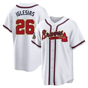 Raisel Iglesias Youth Atlanta Braves Replica White 2022 Program Jersey - Gold