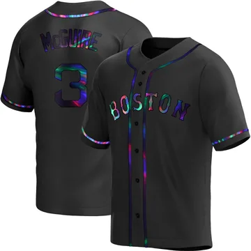 Reese McGuire Men's Boston Red Sox Replica Alternate Jersey - Black Holographic