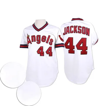 Reggie Jackson Men's Los Angeles Angels Authentic Throwback Jersey - White