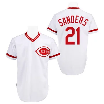 Reggie Sanders Men's Cincinnati Reds Authentic Throwback Jersey - White