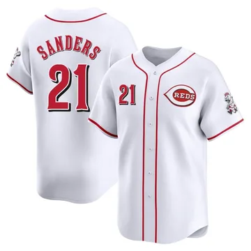 Reggie Sanders Men's Cincinnati Reds Limited Home Jersey - White