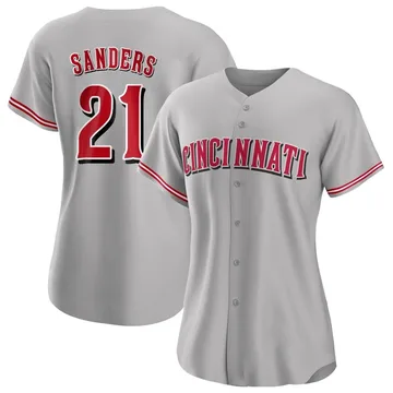 Reggie Sanders Women's Cincinnati Reds Authentic Road Jersey - Gray