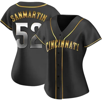 Reiver Sanmartin Women's Cincinnati Reds Replica Alternate Jersey - Black Golden