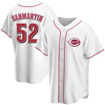 Reiver Sanmartin Youth Cincinnati Reds Replica Home Jersey - White