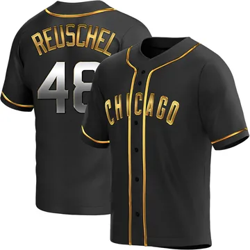 Rick Reuschel Men's Chicago Cubs Replica Alternate Jersey - Black Golden