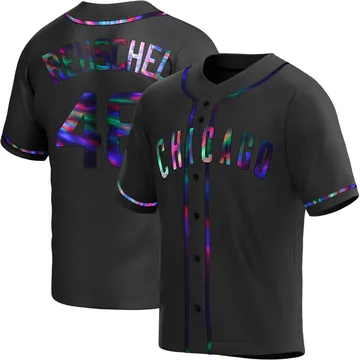 Rick Reuschel Men's Chicago Cubs Replica Alternate Jersey - Black Holographic